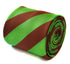 chocolate brown and bright apple green barber striped tie